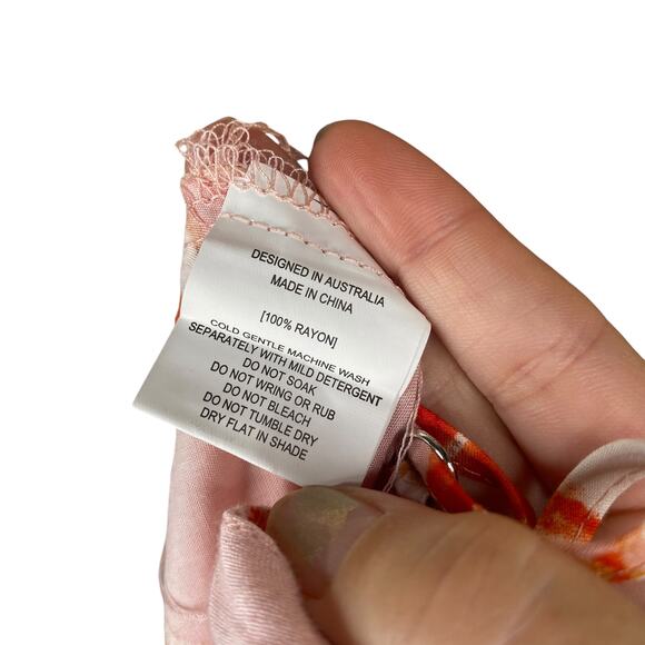 Anthropologie Abel The Label Lola Floral Hi-Low Slip Dress Women's S - Picture 8 of 8